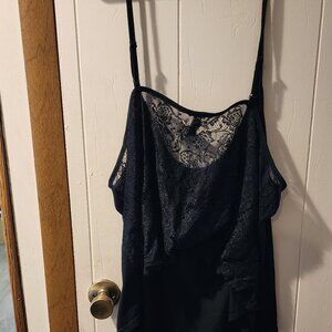 Adore Me Lace Trim Cami 4X Black Adjustable Strap Plus Size Lingerie Top